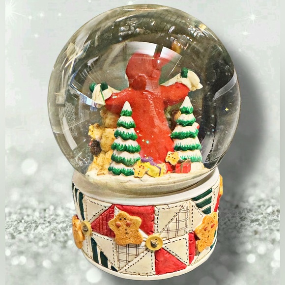 1996 San Francisco Music Box Company Folk Art Santa & Teddy...